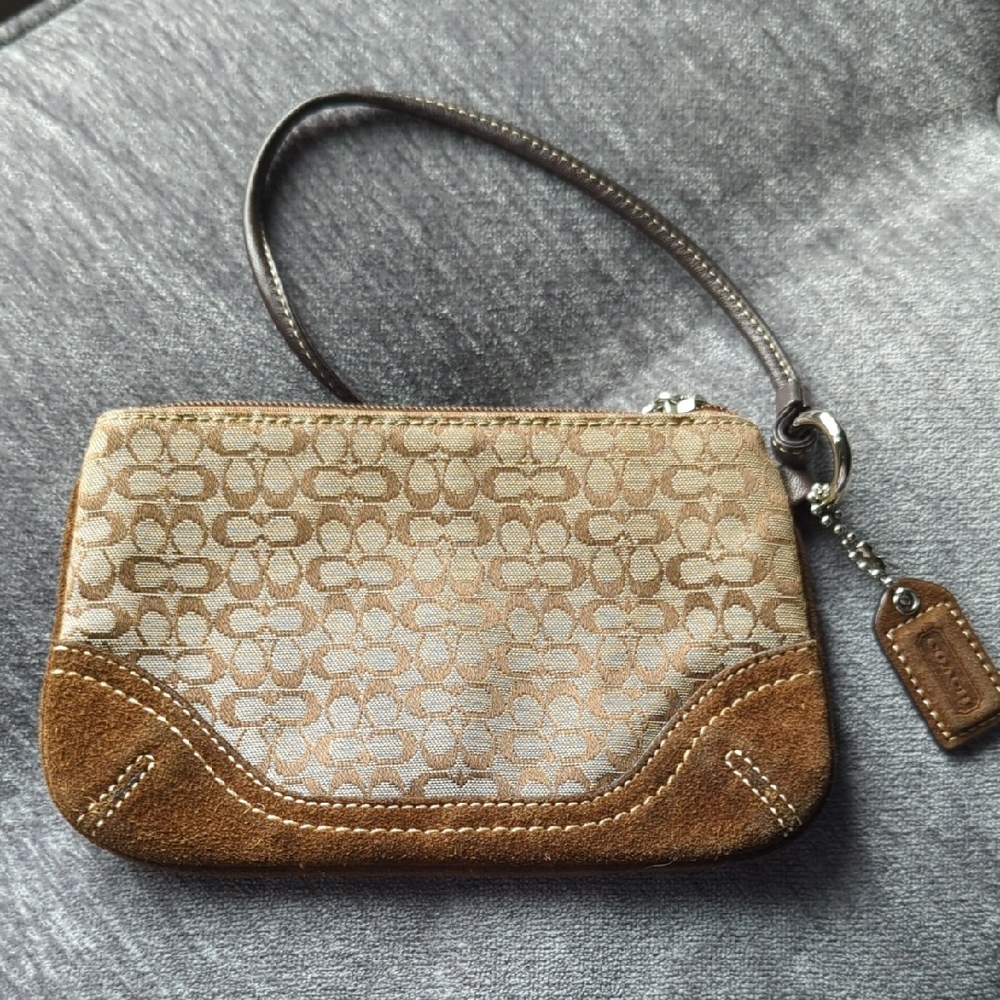 Coach Brown Wristlet